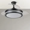 Ventilador retráctil Abrila Esparta Mini negro luz LED 40-91 cm