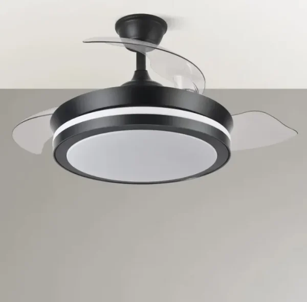 Ventilador retráctil Abrila Esparta Mini negro luz LED 40-91 cm