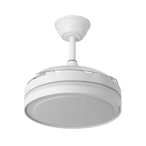 Ventilador retráctil Abrila Esparta Peque blanco luz LED 32-72 cm