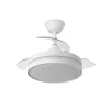 Ventilador retráctil Abrila Esparta Peque blanco luz LED 32-72 cm