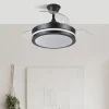 Ventilador retráctil Abrila Esparta Peque negro luz LED 32-72 cm