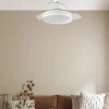 Ventilador retráctil Abrila Esparta Plus blanco luz LED 50-107 cm