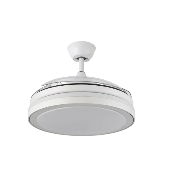 Ventilador retráctil Abrila Esparta Plus blanco luz LED 50-107 cm