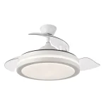 Ventilador retráctil Abrila Esparta Plus blanco luz LED 50-107 cm