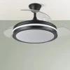 Ventilador retráctil Abrila Esparta Plus negro luz LED 50-107 cm