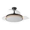Ventilador retráctil Abrila Evros negro luz LED 50-107 cm