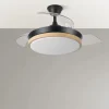 Ventilador retráctil Abrila Evros Mini negro luz LED 40-91 cm