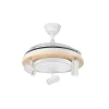 Ventilador retráctil Abrila Gladiator blanco madera LED 50-107 cm