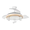 Ventilador retráctil Abrila Gladiator blanco madera LED 50-107 cm