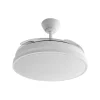 Ventilador retráctil Abrila Guerrero blanco luz LED 48-107 cm