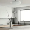 Ventilador retráctil Abrila Guerrero blanco luz LED 48-107 cm