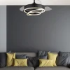 Ventilador retráctil Abrila Kai negro luz LED 50-107 cm