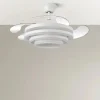 Ventilador retráctil Abrila Kai blanco luz LED 50-107 cm