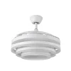Ventilador retráctil Abrila Kai blanco luz LED 50-107 cm