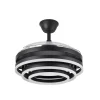 Ventilador retráctil Abrila Kai negro luz LED 50-107 cm