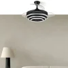 Ventilador retráctil Abrila Kai negro luz LED 50-107 cm
