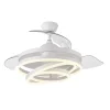Ventilador retráctil Abrila Kai blanco luz LED 50-107 cm