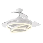 Ventilador retráctil Abrila Kai blanco luz LED 50-107 cm