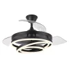 Ventilador retráctil Abrila Kai negro luz LED 50-107 cm