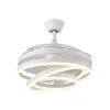 Ventilador retráctil Abrila Kai blanco luz LED 50-107 cm