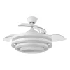 Ventilador retráctil Abrila Kai blanco luz LED 50-107 cm