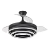 Ventilador retráctil Abrila Kai negro luz LED 50-107 cm