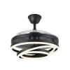 Ventilador retráctil Abrila Kai negro luz LED 50-107 cm