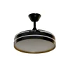 Ventilador retráctil Abrila Mandarin negro Oro luz LED 48-108 cm