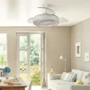 Ventilador retráctil Abrila Maracana blanco luz LED 50-107 cm