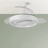 Ventilador retráctil Abrila Maracana blanco luz LED 50-107 cm