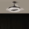 Ventilador retráctil Abrila Maracana negro luz LED 50-107 cm
