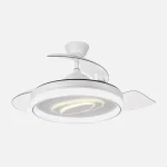 Ventilador retráctil Abrila Maracana blanco luz LED 50-107 cm