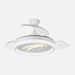 Ventilador retráctil Abrila Maracana blanco luz LED 50-107 cm