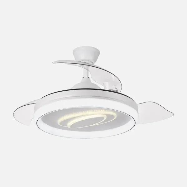 Ventilador retráctil Abrila Maracana blanco luz LED 50-107 cm