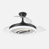 Ventilador retráctil Abrila Maracana negro luz LED 50-107 cm