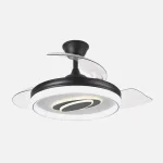 Ventilador retráctil Abrila Maracana negro luz LED 50-107 cm