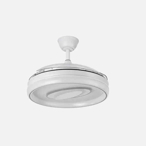 Ventilador retráctil Abrila Maracana blanco luz LED 50-107 cm