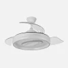 Ventilador retráctil Abrila Maracana blanco luz LED 50-107 cm