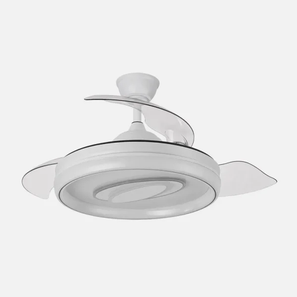 Ventilador retráctil Abrila Maracana blanco luz LED 50-107 cm