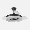 Ventilador retráctil Abrila Maracana negro luz LED 50-107 cm