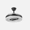 Ventilador retráctil Abrila Maracana negro luz LED 50-107 cm