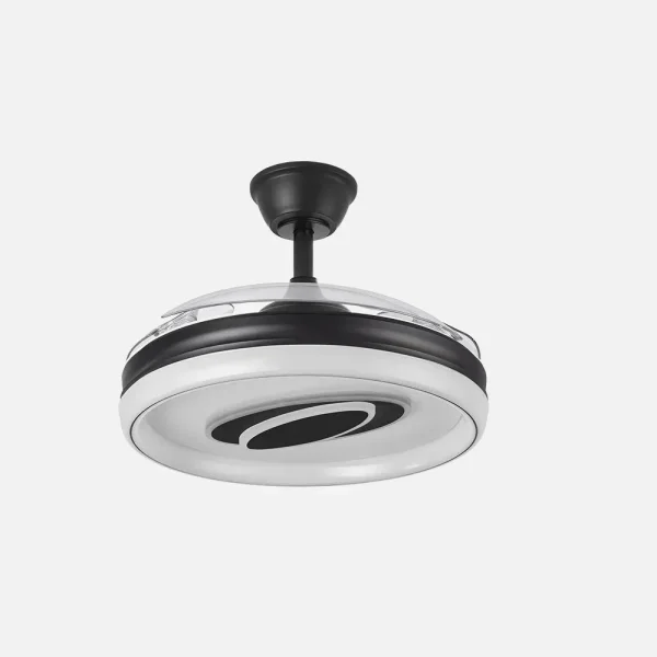 Ventilador retráctil Abrila Maracana negro luz LED 50-107 cm