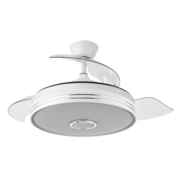 Ventilador retráctil Abrila Matanuska blanco luz LED 55-108 cm