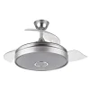 Ventilador retráctil Abrila Matanuska níquel gris luz LED 55-108 cm