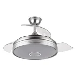 Ventilador retráctil Abrila Matanuska níquel gris luz LED 55-108 cm