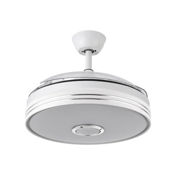 Ventilador retráctil Abrila Matanuska blanco luz LED 55-108 cm