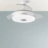 Ventilador retráctil Abrila Matanuska blanco luz LED 55-108 cm