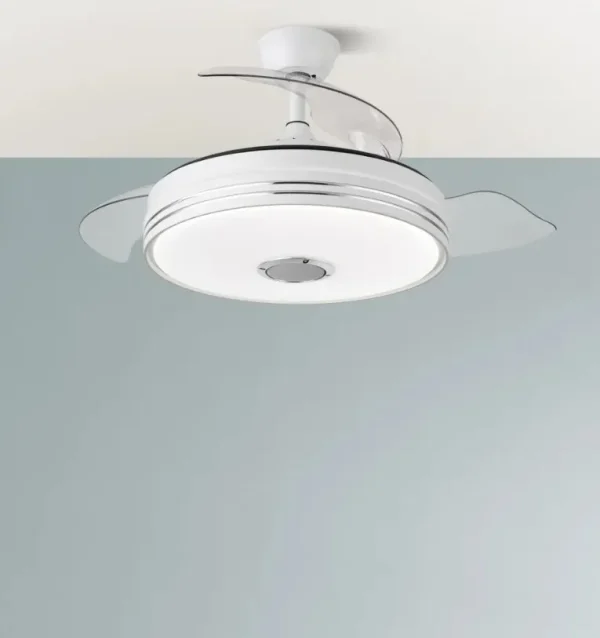 Ventilador retráctil Abrila Matanuska blanco luz LED 55-108 cm