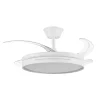 Ventilador retráctil Abrila Micenas blanco luz LED 50-106 cm