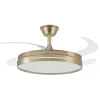 Ventilador retráctil Abrila Micenas cuero luz LED 50-106 cm